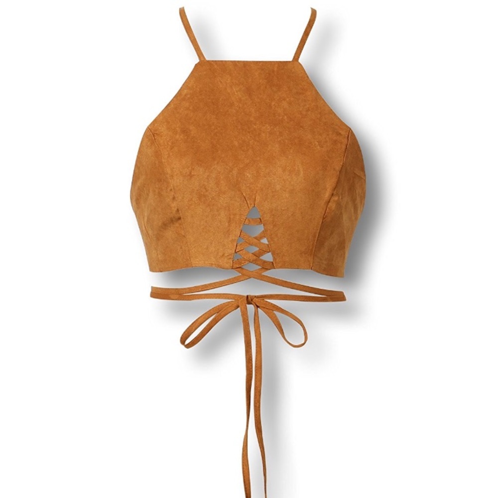 Suede crop top.